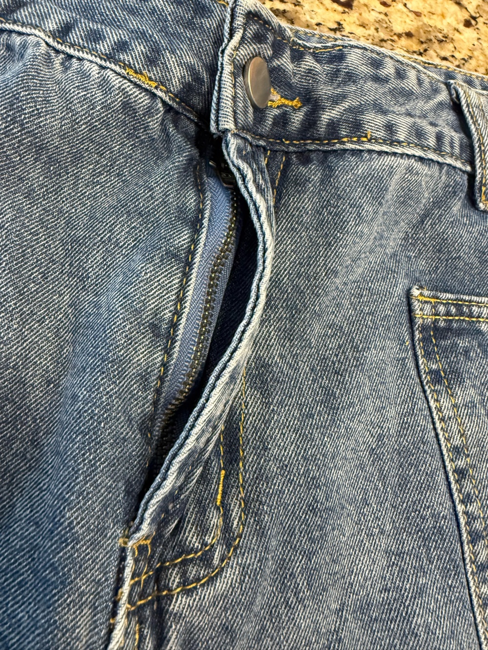Retro vintage style straight cropped distressed boho grunge jeans SZ LG - Picture 3 of 11